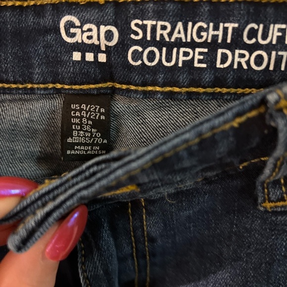 Gap Women's Dark Blue Jeans straight cuff 4/27R - Picture 2 of 5